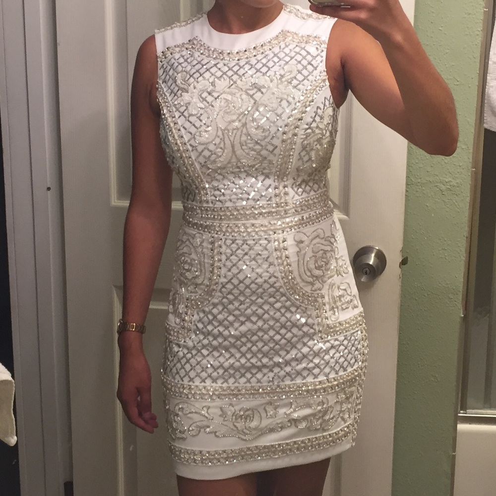 White pearl-diamond dress